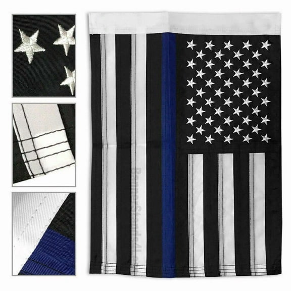 PURELY- Thin Blue Line 12X18In Garden Flag Back The Police Front Yard Home Decor Flag X1