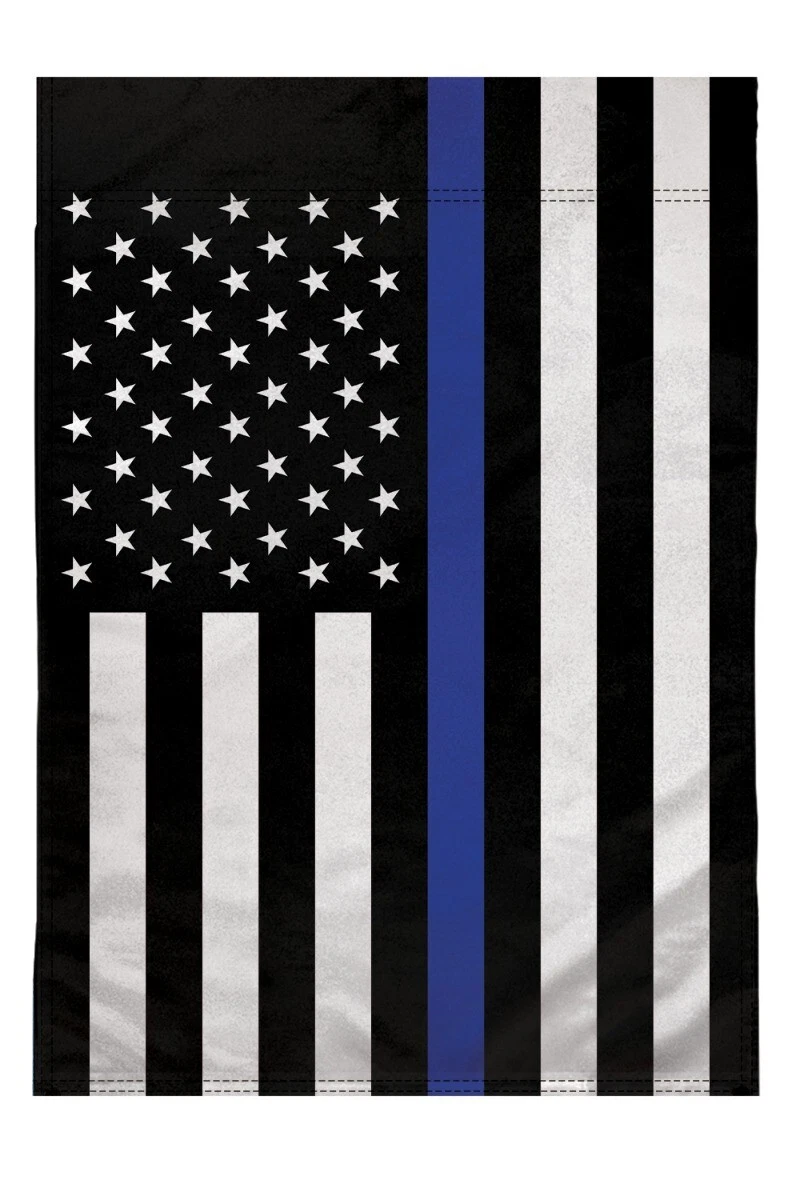 PURELY- Thin Blue Line 12X18In Garden Flag Back The Police Front Yard Home Decor Flag