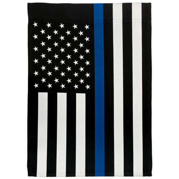 PURELY- Thin Blue Line Garden Flag 12X18In Cute Novelty Yard Flag Police Flag