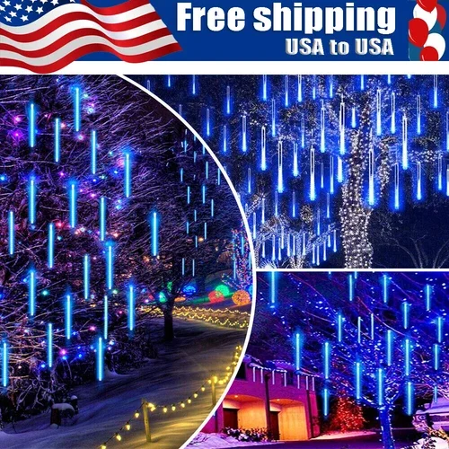 PURELY- Us 288 Led Meteor Shower Lights 8 Tube Rain Tree String Light Garden Party Decor