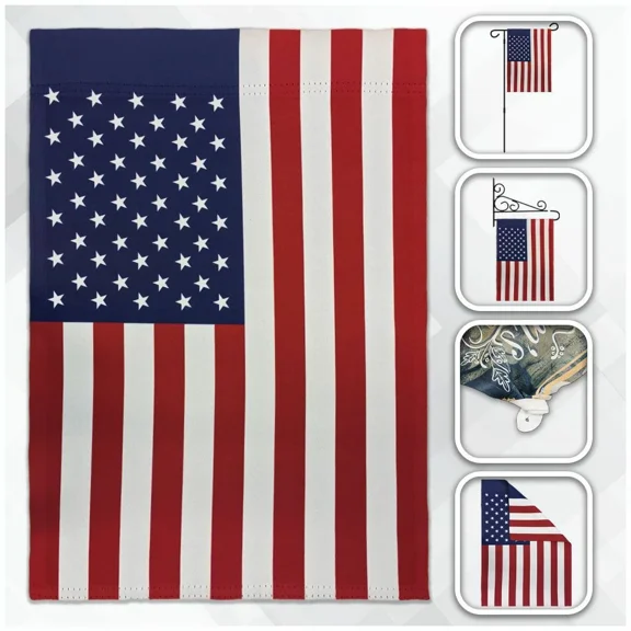 PURELY- Usa Stars And Stripes Garden Flag 12X18In Garden Flag Pole Sleeve Flag 100D