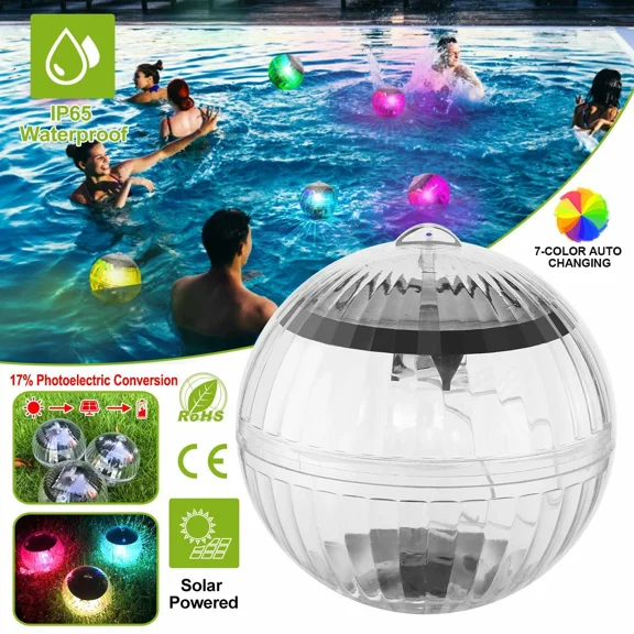 PURELY- Waterproof Solar Led Floating Lights Garden Pool Colorful Hanging Ball Lights