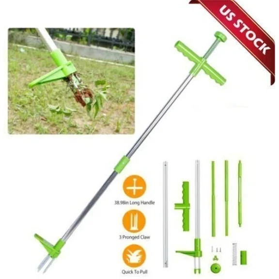 PURELY- Weeder Puller Stand Up Weed Tool Handle Claw Garden Outdoor Root Remover Us.