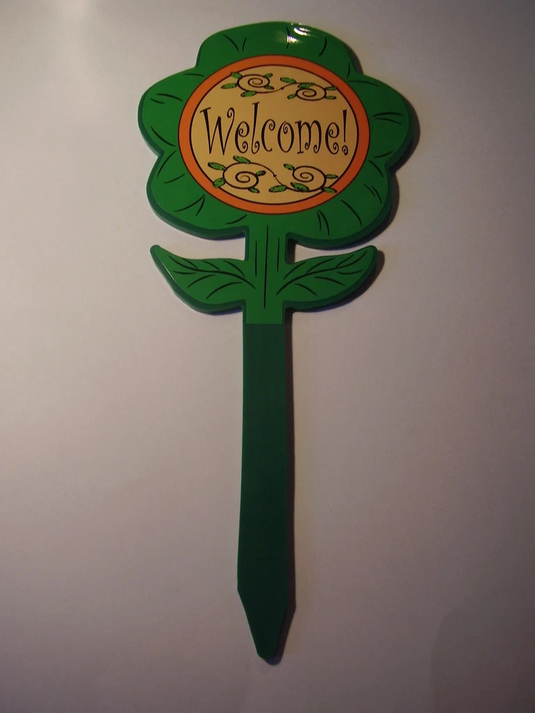 PURELY- Welcome-Yard Sign-Garden Sign-Lawn Sign-Flower Pot Sign--By ...
