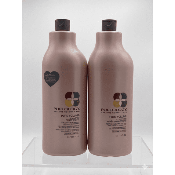 PUREOLOGY PURE VOLUME SHAMPOO AND CONDITIOINER 33.8 FL. OZ ORGINAL FORMULA
