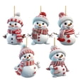 thumbnail image 1 of PUREOY 5 Pcs Christmas Snowman Ornament 2D Flat Acrylic Snowman Hanging Decoration Cartoon Snowman Pendant for Christmas Tree Mantel Door Decor, 1 of 8