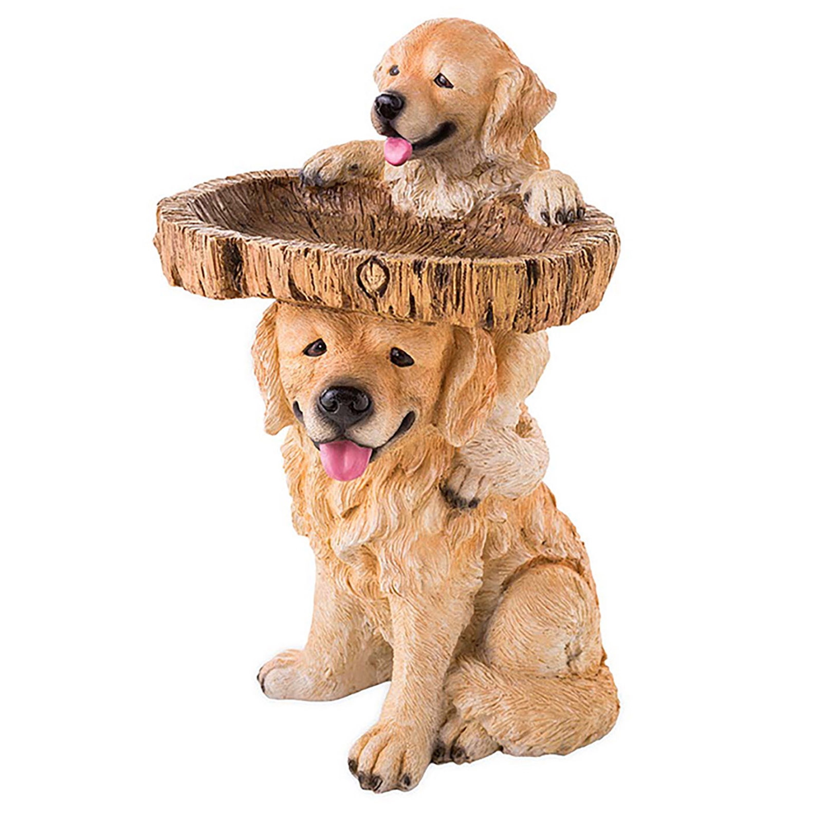 PUREOY Resin Birdbath Wild Bird Feeder Cute Dog Hedgehog Garden