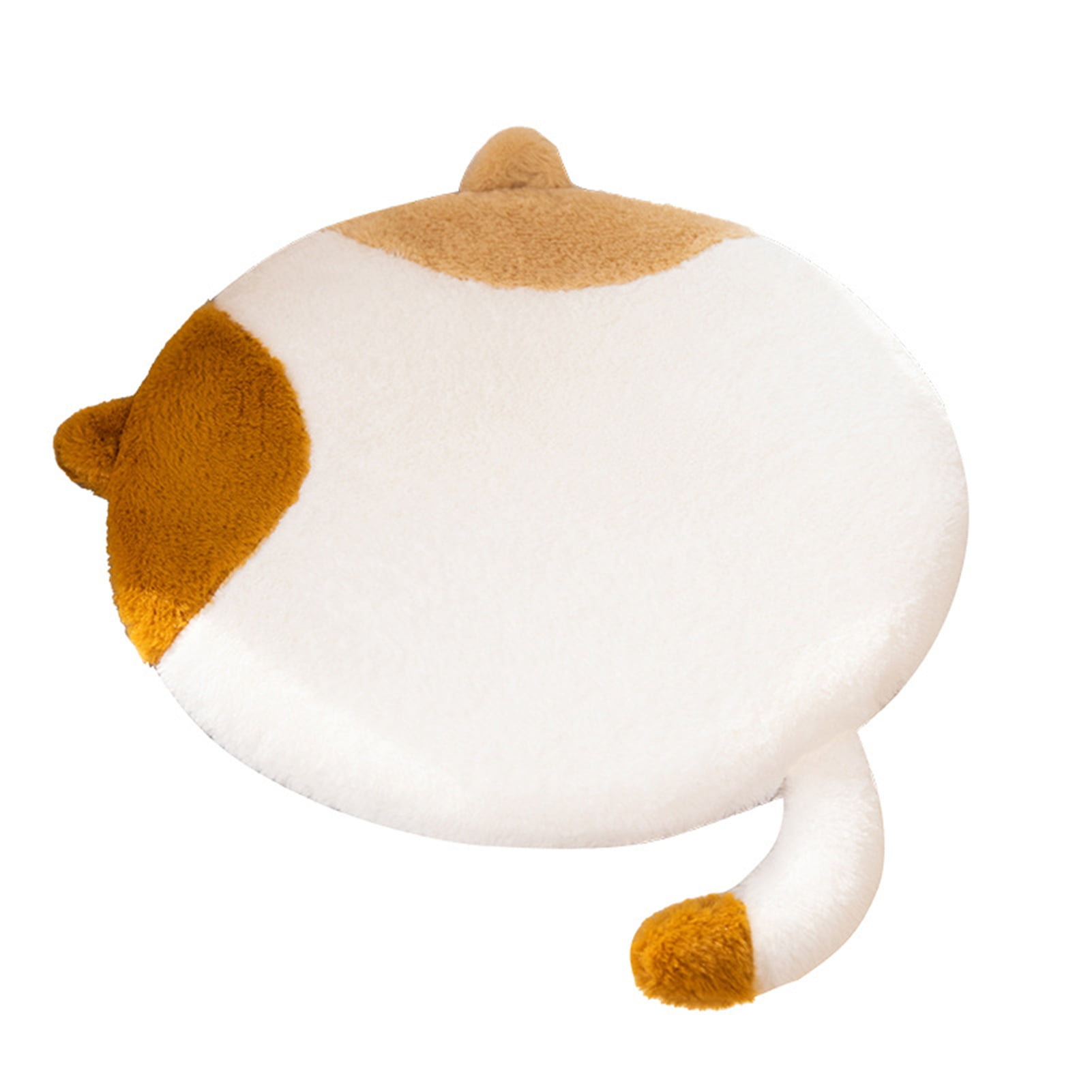 PUREOY Seat Cushion Round Shape Cat Design Memory Foam for Long Sitting Hour on Office Chair Non-Slip Chair Pad for Relieving Back Sciatica