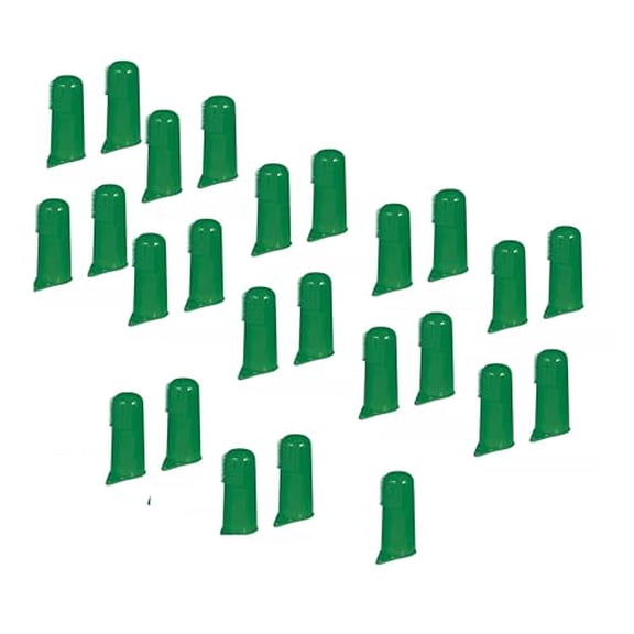 PUREPET Bulk Finger Toothbrushes for Dogs Cats Shelter Rescue Vet or Home Use Choose Quantity and Color (25 Pack - Green)