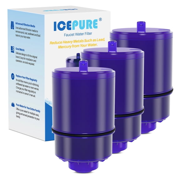 ICEPURE Faucet Water Filter Replacement for Pur Plus RF9999 FM-2500V, FM-3700, RF3375, PFM400H PFM450S PFM150W PFM350V PUR-0A1 FM2500V FM-3700 for All PUR Faucet Filtration Systems, 3PACK