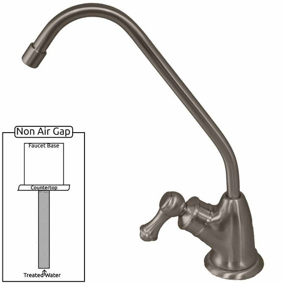PURETECK Euro Style Non-Airgap Long Reach RO Faucet - Brushed Nickel