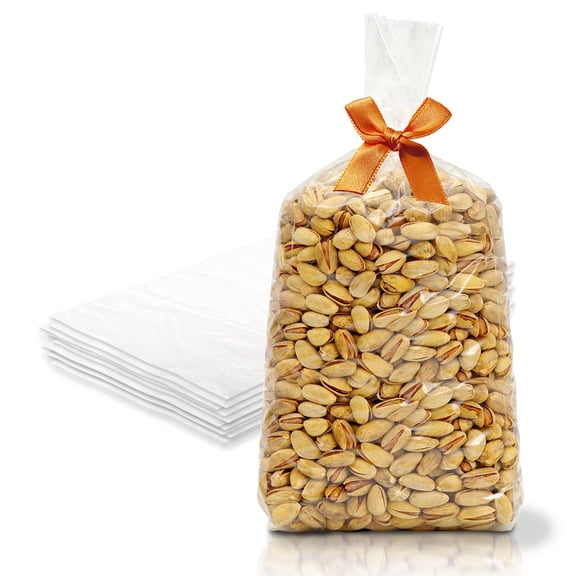 Clear Side Gusseted Gift Bags, 1 Mil Leakproof Plastic, 1000 Count, 10 x 6 x 20 in