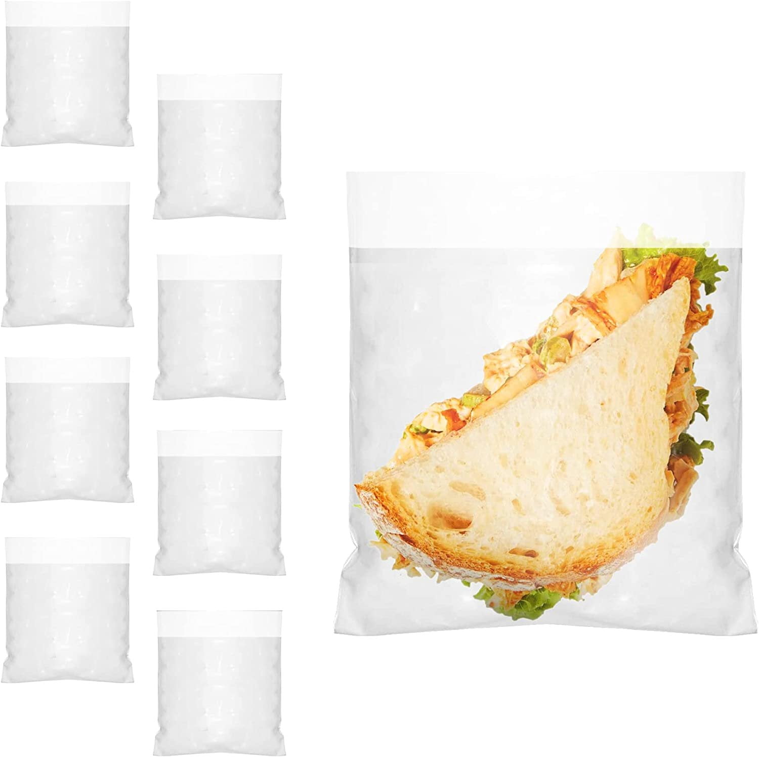 2000 Pack Clear Plastic Sandwich Bags 6.5 x 7.5 /w Flip Top 0.7