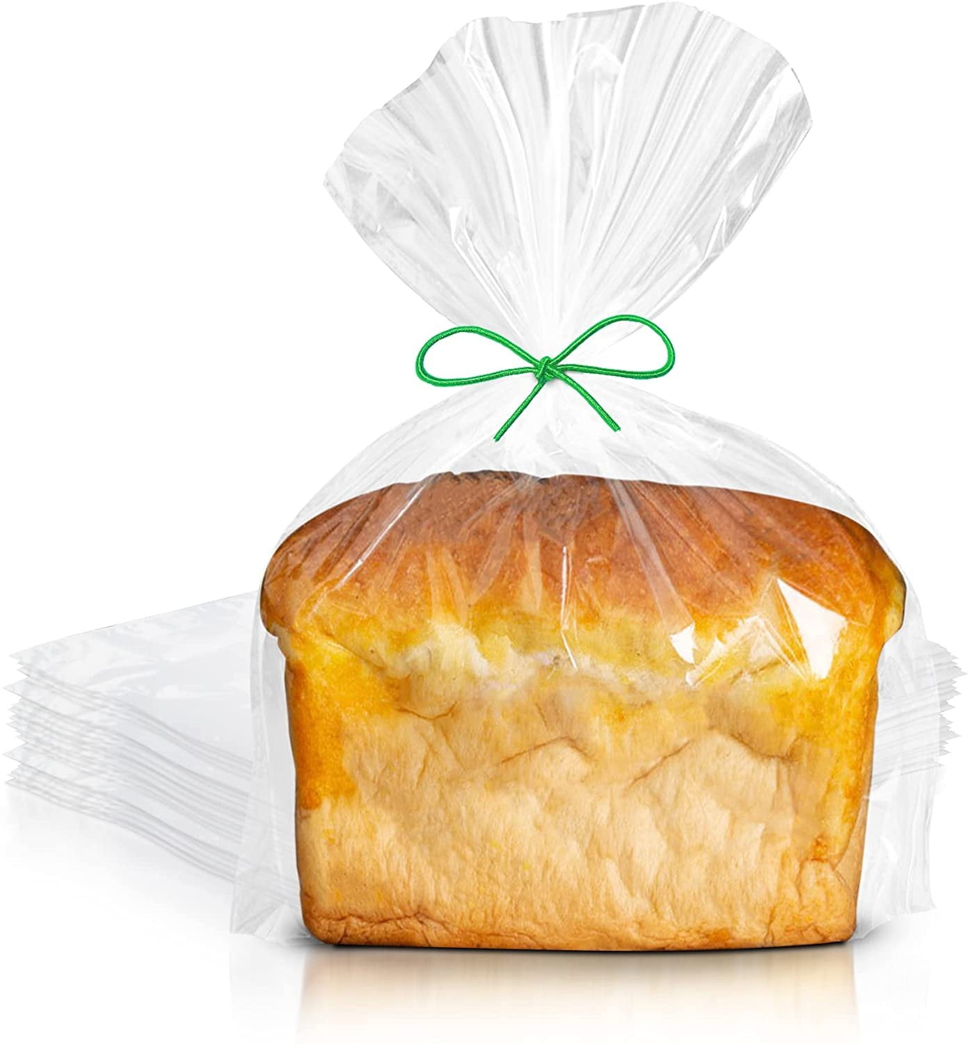PUREVACY Gusseted Plastic Bread Bags 8 x 3 x 15 Inch, Plastic Bread