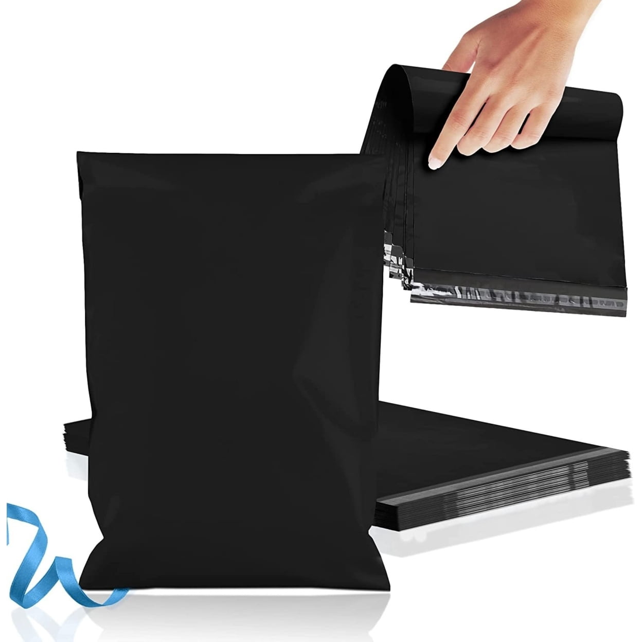 PUREVACY Poly Mailers 14.5 x 19. In Bulk Pack of 500 Black Plastic Envelopes 2 Mil. Large Mailing Bags for Clothes.