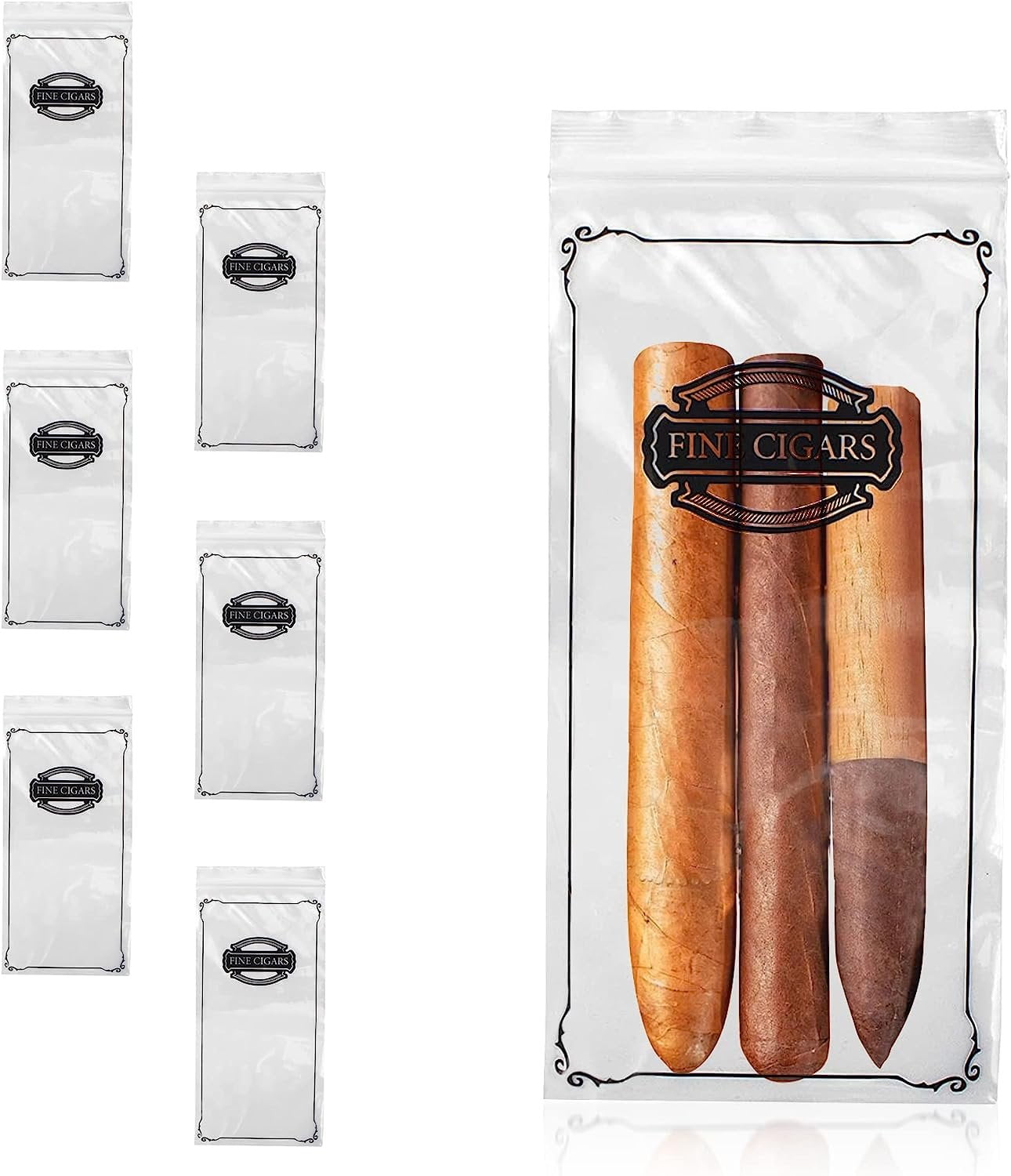 PUREVACY Poly Zipper Cigar Bag 4 x 8, Pack of 1000 Fine Clear Plastic Bags  for Cigars, 2 Mil Thick Clear Poly Bags, Tamper-Proof Small Zipper Bags, ...