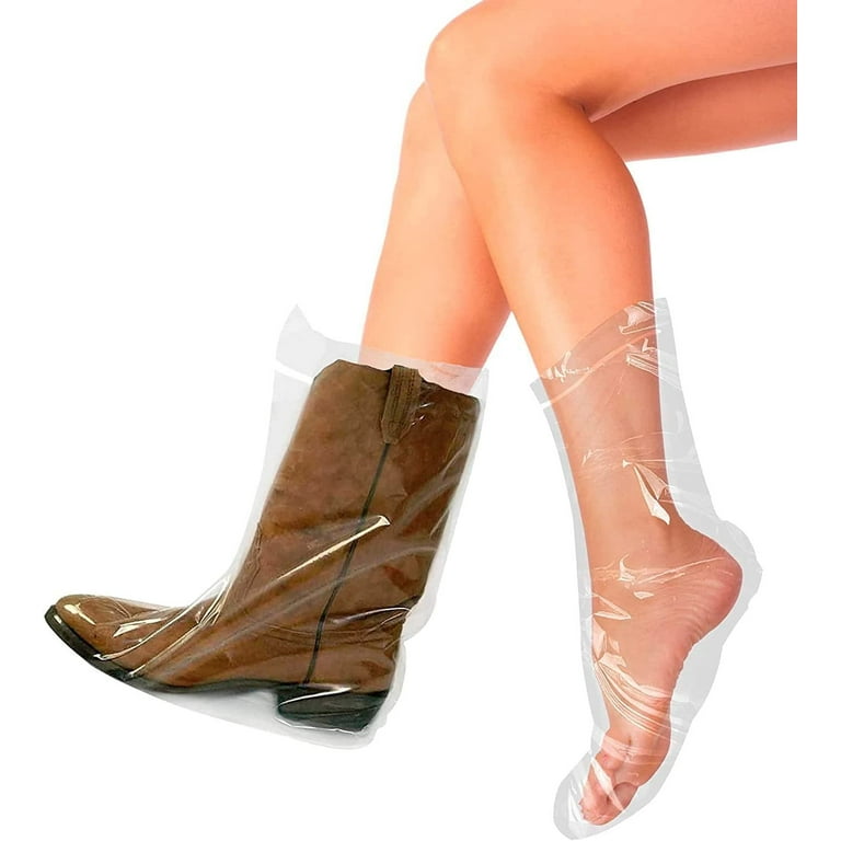 PUREVACY Polyethylene Clear Boot Covers 3X Large with Plastic