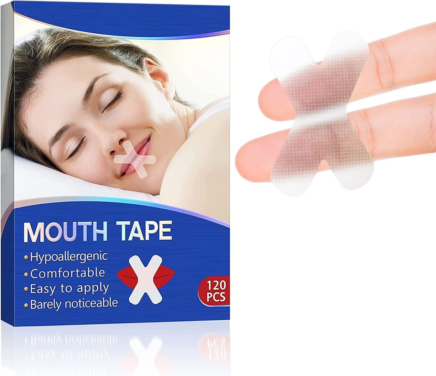 PUREVACY Sleep Strips C-Shape, Clear Poly Mouth Tape for Sleeping 90 Pack, Hypoallergenic Snore Strips to Keep Mouth Closed While Sleeping, On-The-go Anti Snoring Strips for Men and Women
