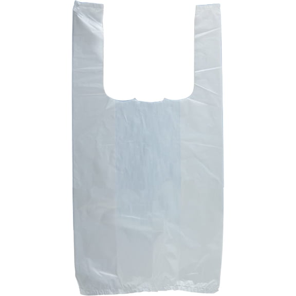 White Plain Plastic Grocery Bags, Polyethylene T-Shirt Handles, 250 Count, 20 x 10 x 36 in
