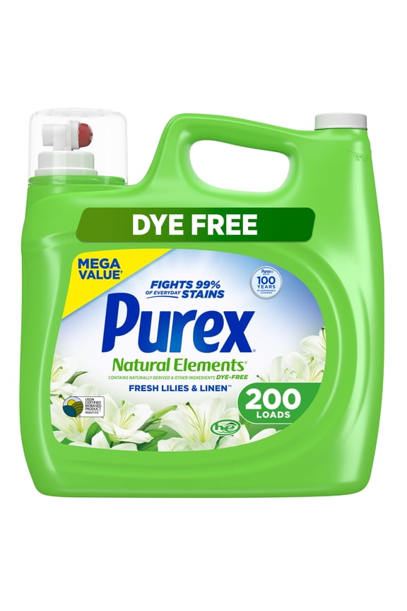 Natural Elements Liquid Detergent, Fresh Lilies & Linen, 225 fl oz, 200 loads
