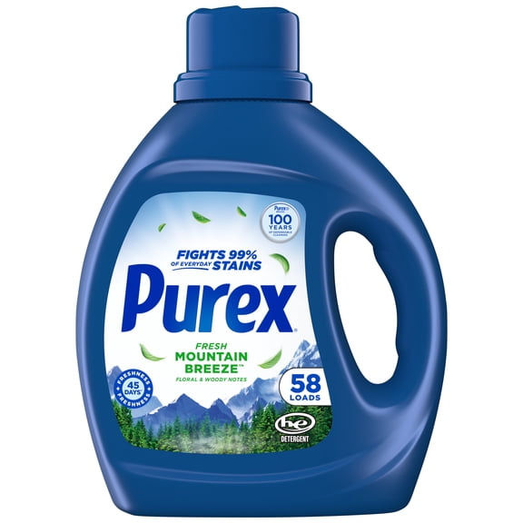 Purex Fresh Mountain Breeze Liquid Laundry Detergent, 66 fl oz, 58 loads