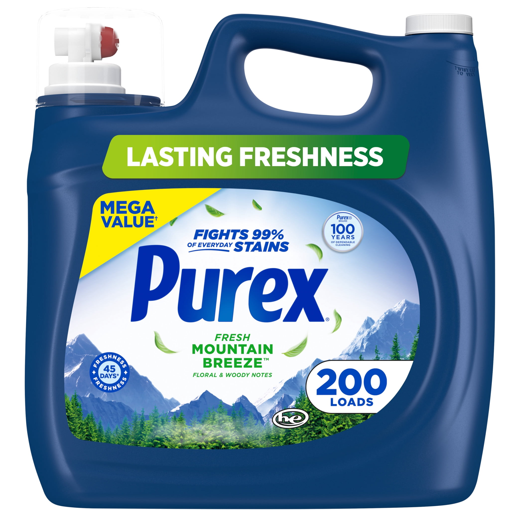 Purex Fresh Mountain Breeze Liquid Detergent, 225 fl oz, 200 loads
