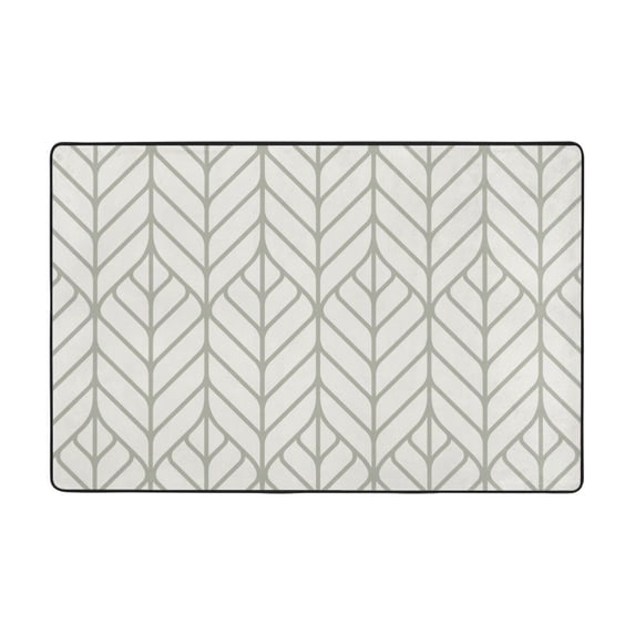 PUREYAH Front Door Mat Indoor Entrance, Non-Slip Washable Almond Geometric Lines Decorative Rug Carpet for Bedroom Living Room Bathroom 36"x24"