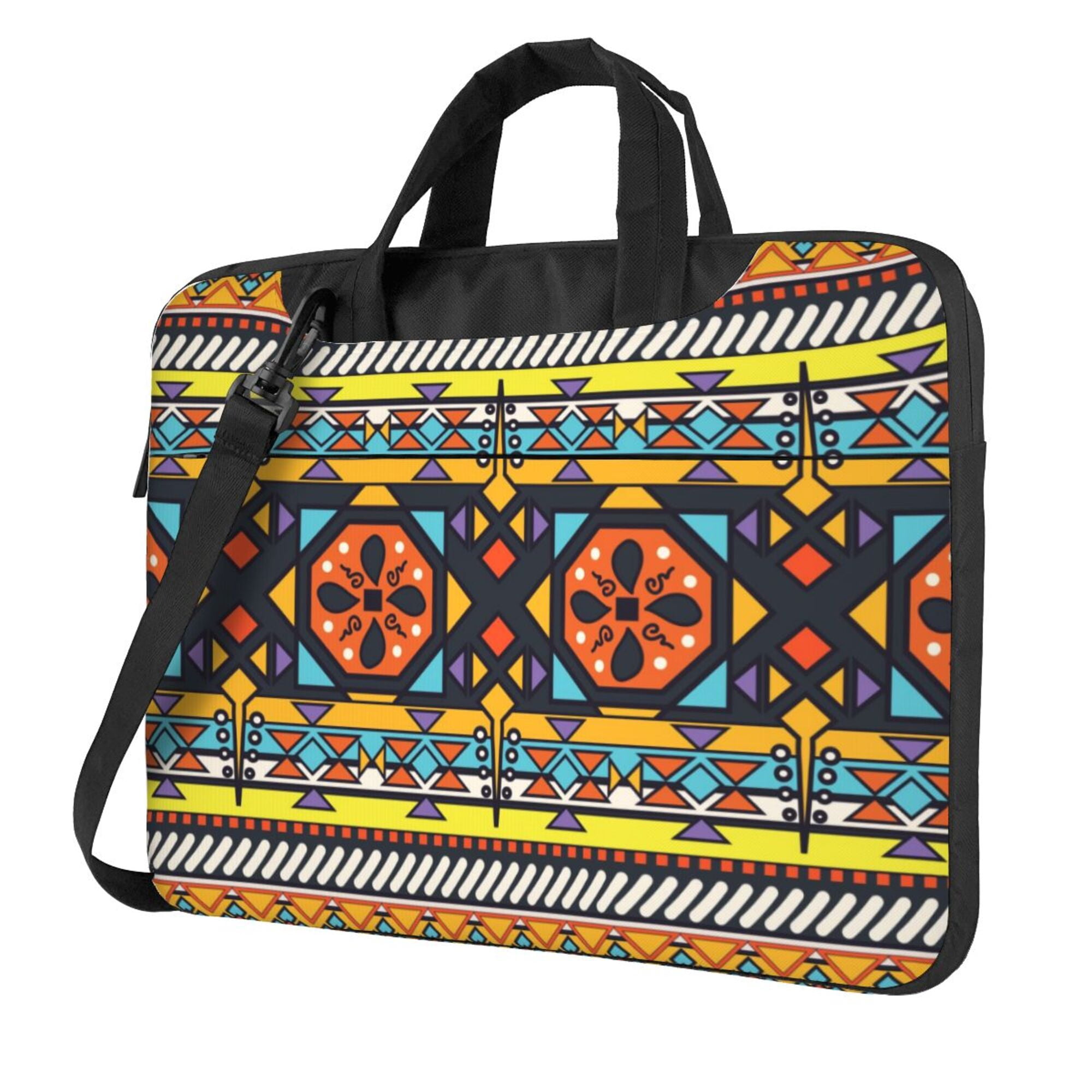 PUREYAH Laptop Case Bag with Compartments for Women, Aztec Abstract ...