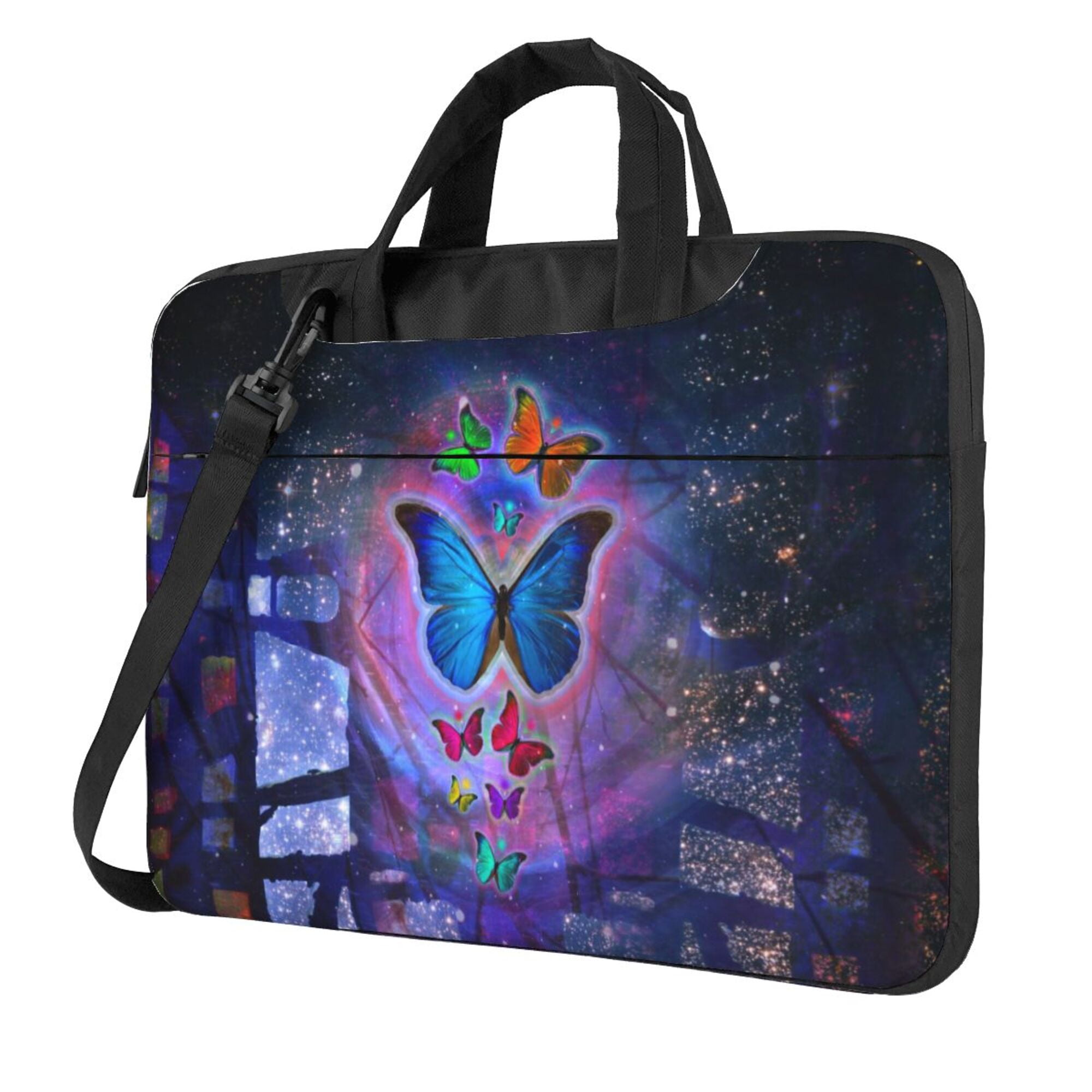 PUREYAH Laptop Case Bag with Compartments for Women, Butterfly Abstract ...