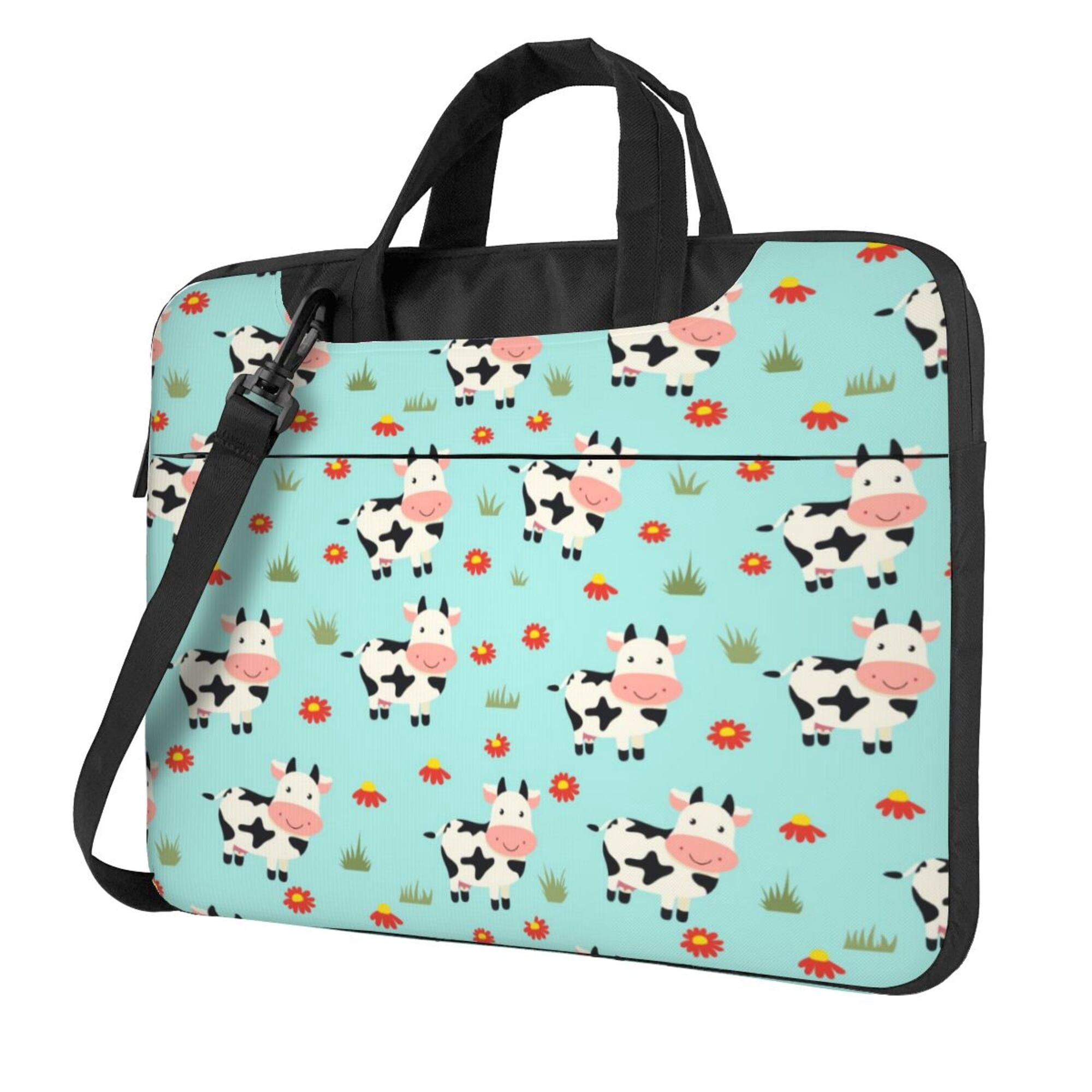 PUREYAH Laptop Case Bag with Compartments for Women, Cute Cattle Funny ...