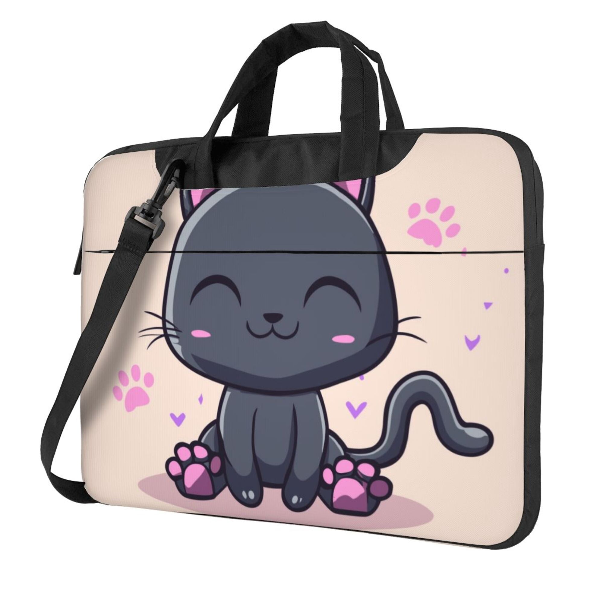 PUREYAH Laptop Case Bag with Compartments for Women, Funny Cat Beige ...