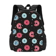 thumbnail image 1 of PUREYAH Lightweight Travel Backpack, Simple Modern Pastel Donuts Black Background Hiking Backpack School Bag with Laptop Compartment for Women Men, 1 of 6
