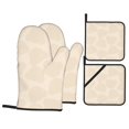 thumbnail image 1 of PUREYAH Oven Mitts And Pot Holders Sets, Kitchen Cream Teddy Bear Oven Gloves Hot Pads Heat Resistant 4 Pieces, 1 of 6