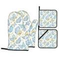 PUREYAH Oven Mitts And Pot Holders Sets, Kitchen Fantasy Butterflies