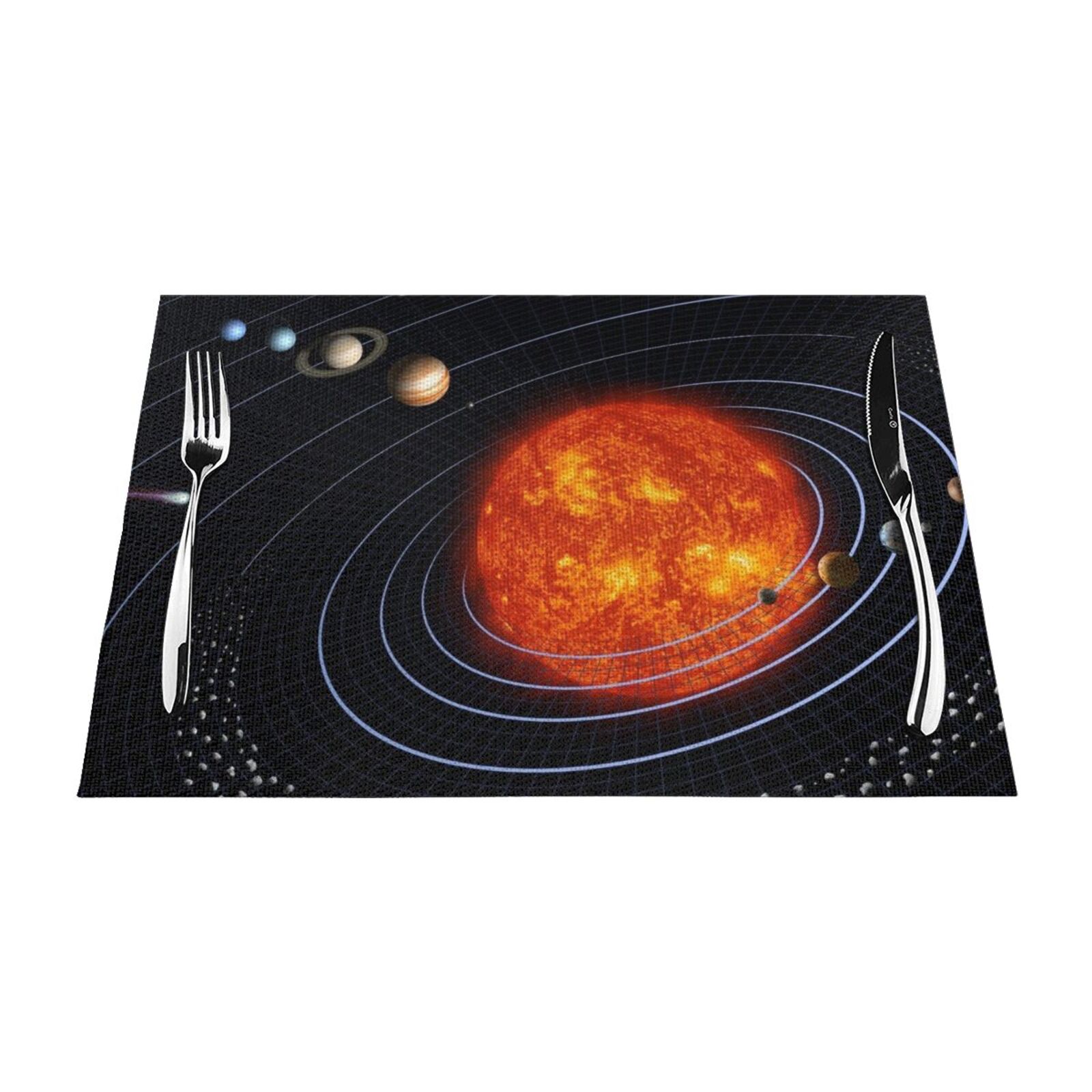 PUREYAH Table Placemats Set of 1 , Washable Heat Resistant Solar System ...