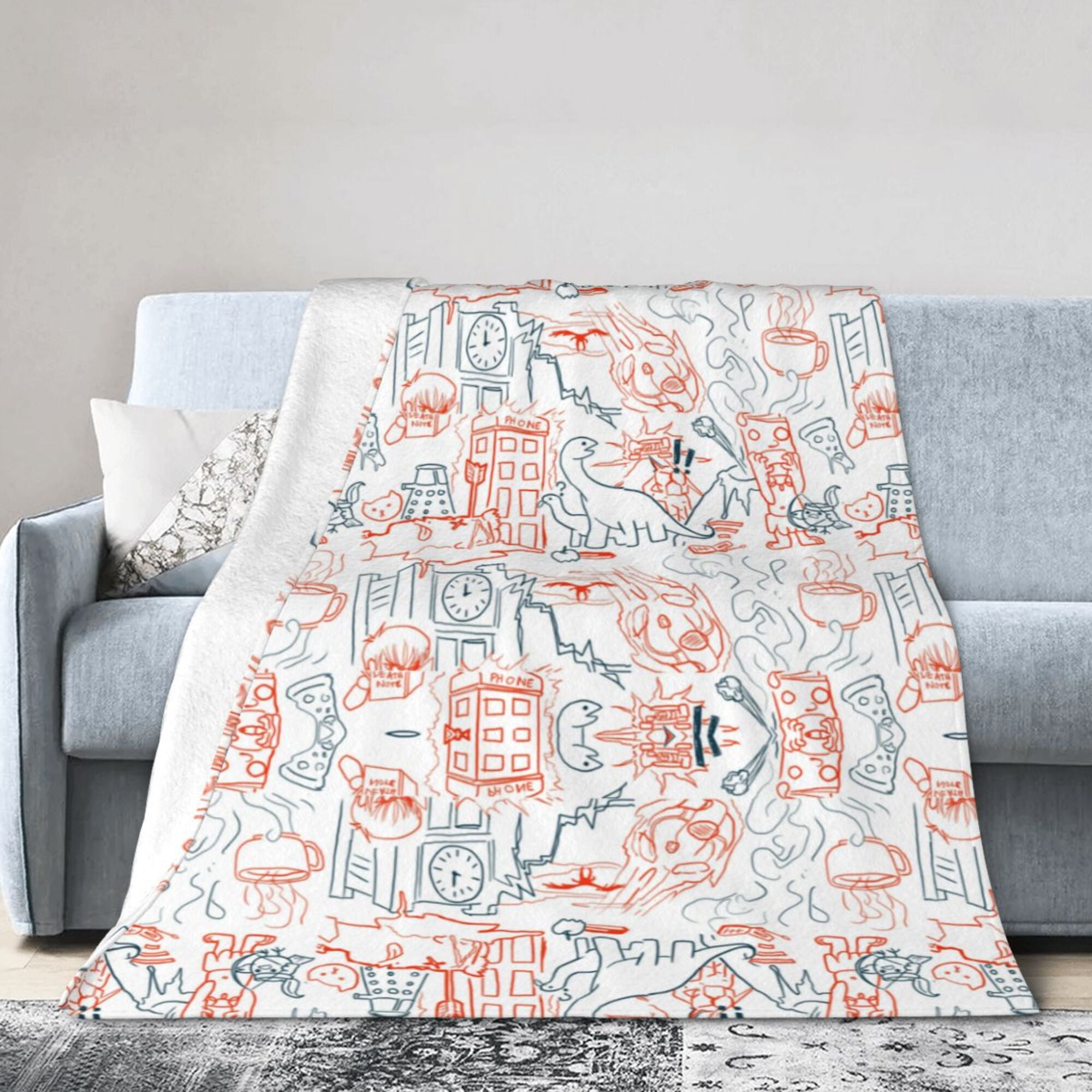 PUREYAH Travel Throw Blanket for Couch, Doctor Who Dinosaur Death