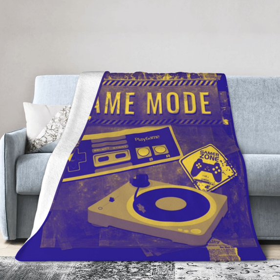 PUREYAH Travel Throw Blanket for Couch, Frenzy Gaming Mode Lightweight Fluffy Flannel Outdoor Blanket, Microfiber Warm Blankets for Bed Long Flight Camping 60"x50" Inch