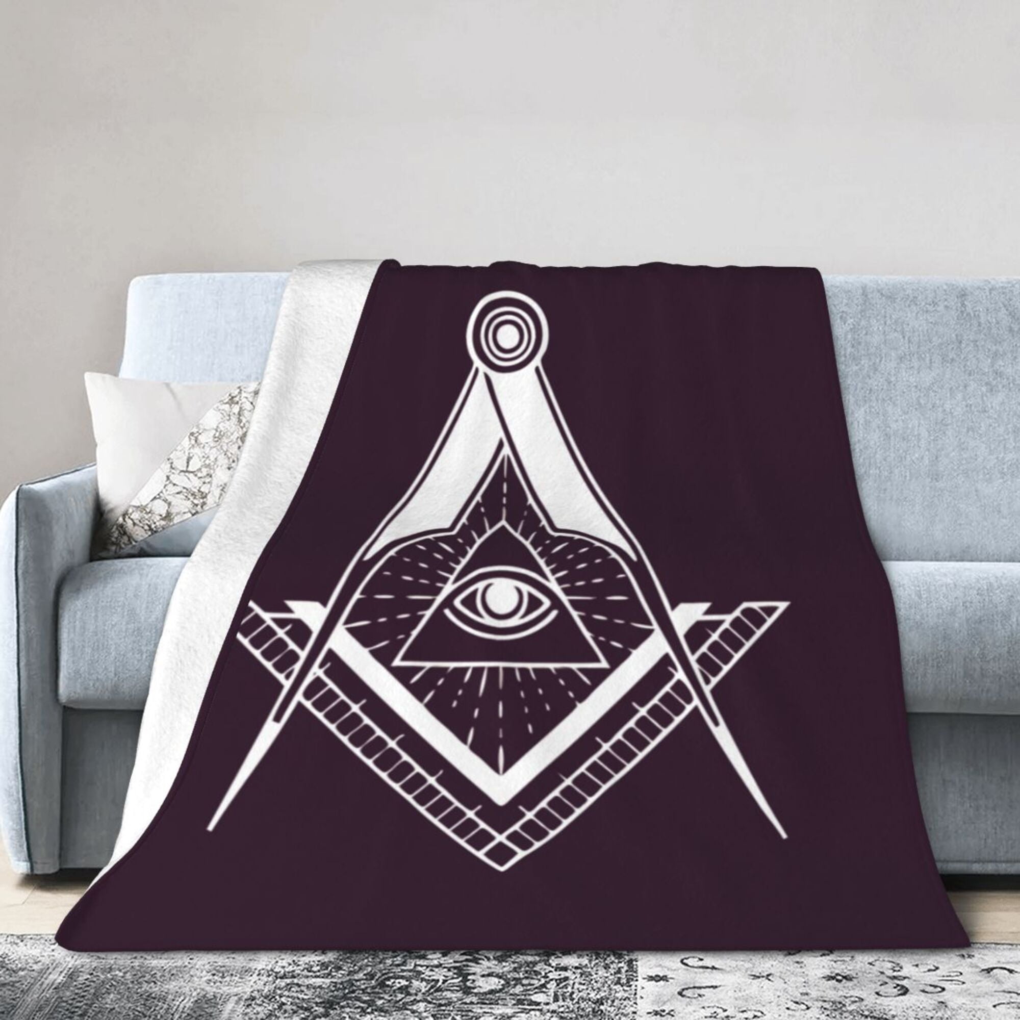 PUREYAH Travel Throw Blanket for Couch, Mason Brown Lightweight Fluffy