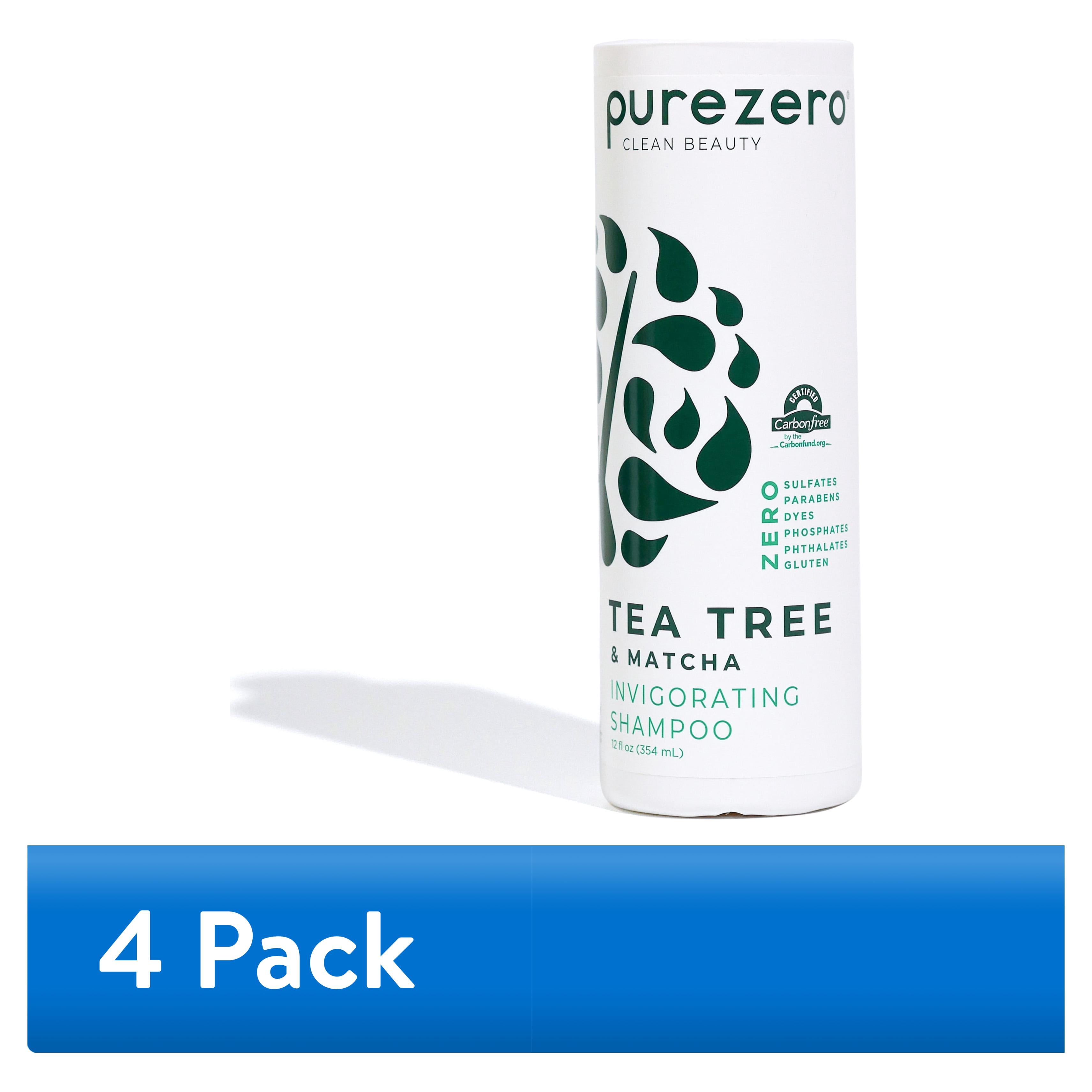 4 pack) PUREZERO Tea Tree Matcha Shampoo, 12oz - Walmart.com