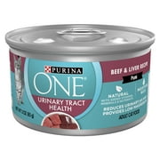 PURINA ONE Pate Natural Wet Cat Food, Urinary Tract Health Soft Beef & Liver, 3 oz Can