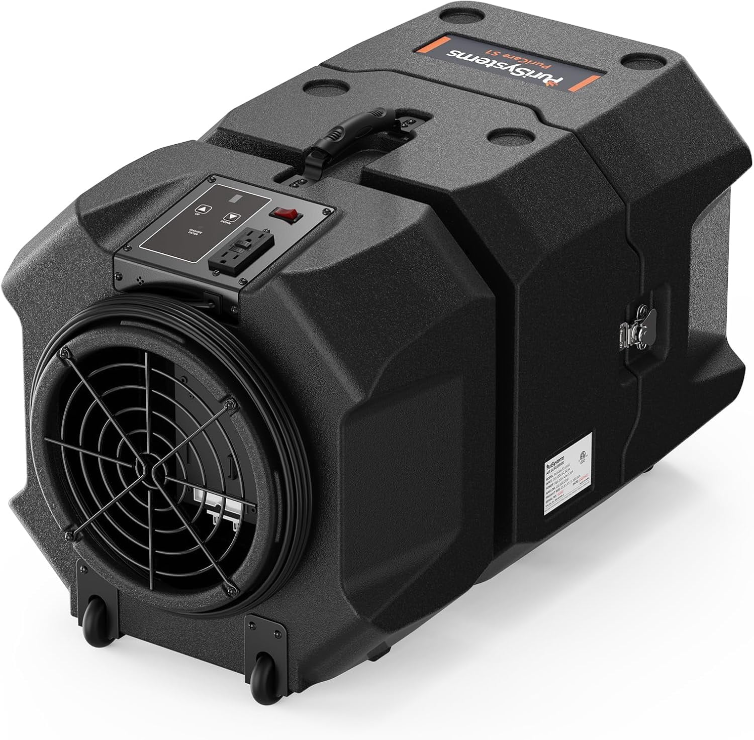 PURHYSTYEMS 900 CFM Air Scrubber Commercial, Portable Industrial Air Purifier with HEPA/Activated Carbon Filter, 5-Speed, Stackable, GFCI Outlet.Up to 1100 sq, ft.