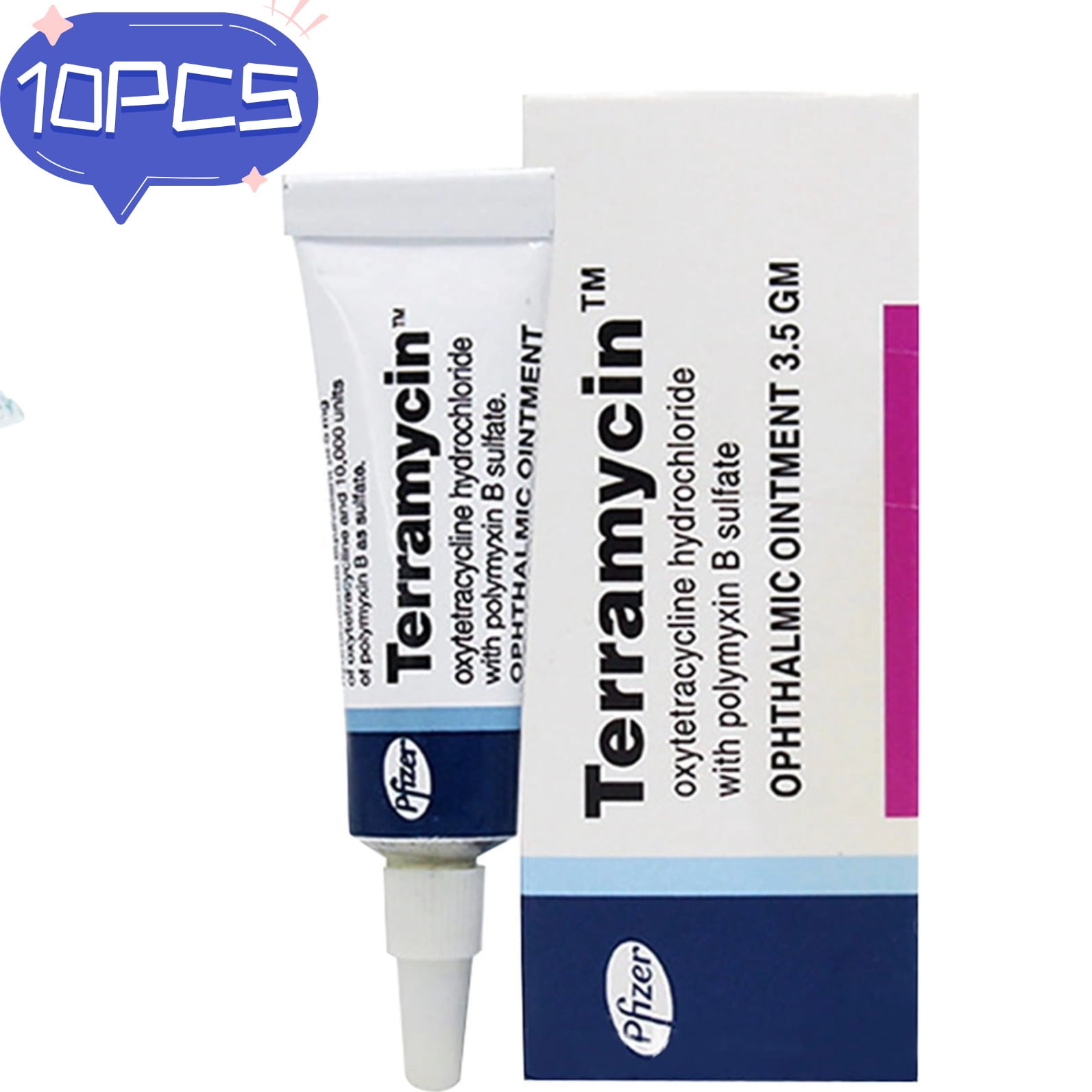 PURJKPU 10PCS Pet Eye Ointment Dog Cat Healthy Care Supplies,Terramycin