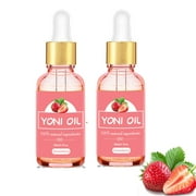 PURJKPU 2Pcs Yoni Oil Set, Vaginal Wash for Women Feminine Wash Vaginial Deodorants pH Balance, Eliminates Odor, Stawberry Feminine Essential Oil 30ml/1 oz