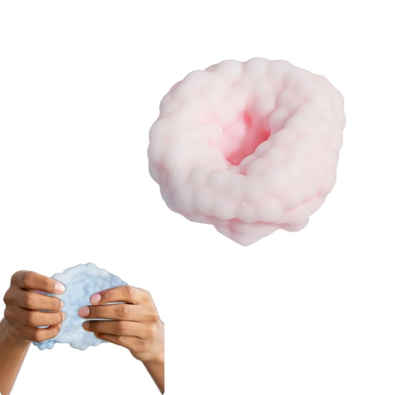 PURJKPU Handmade Pinching Vent Ball, 2.36in, Noisy Design, Ideal for Stress Relief & Daily Relaxation(Pink)