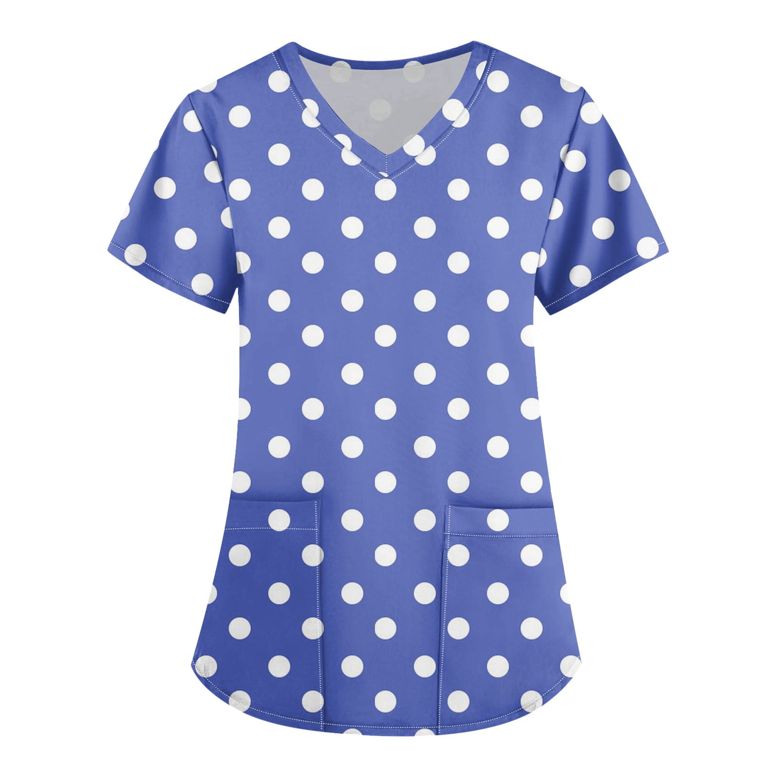 PURJKPU Independence Day Scrub Tops Women 4th of July Patriotic Flag Printed Medical Nurses