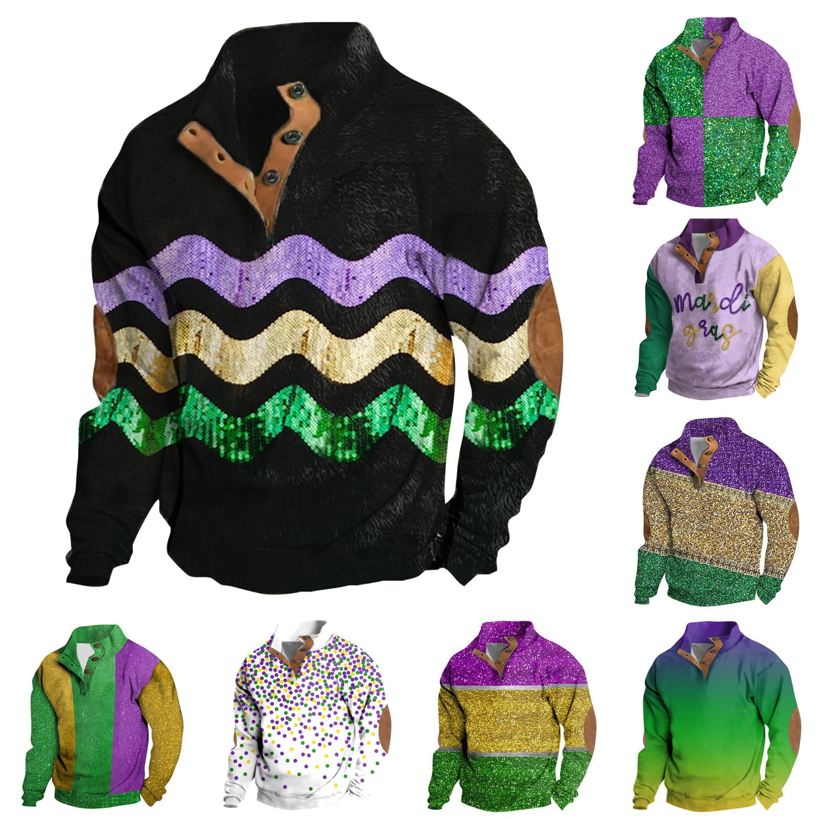 mardi gras sequin sweater