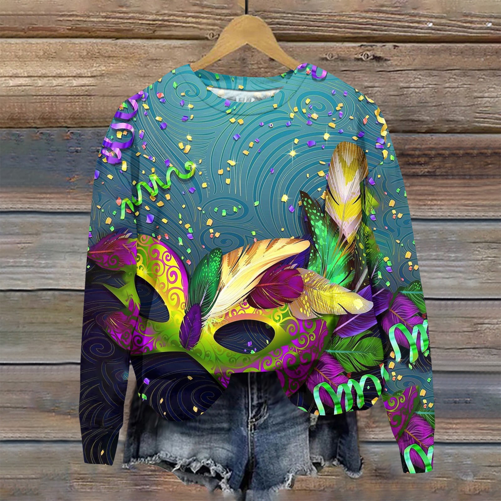mardi gras cardigan sweater