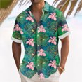 PURJKPU Mens Shirts Casual Short Sleeve Shirt Hawaiian Tropical Print