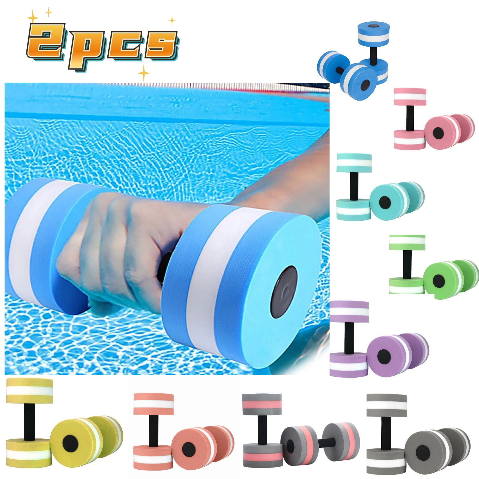 PURJKPU Water Weights Aquatic Exercise Dumbbells Water Dumbbell