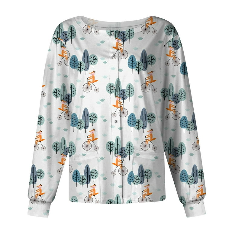 Animal print scrub jackets store